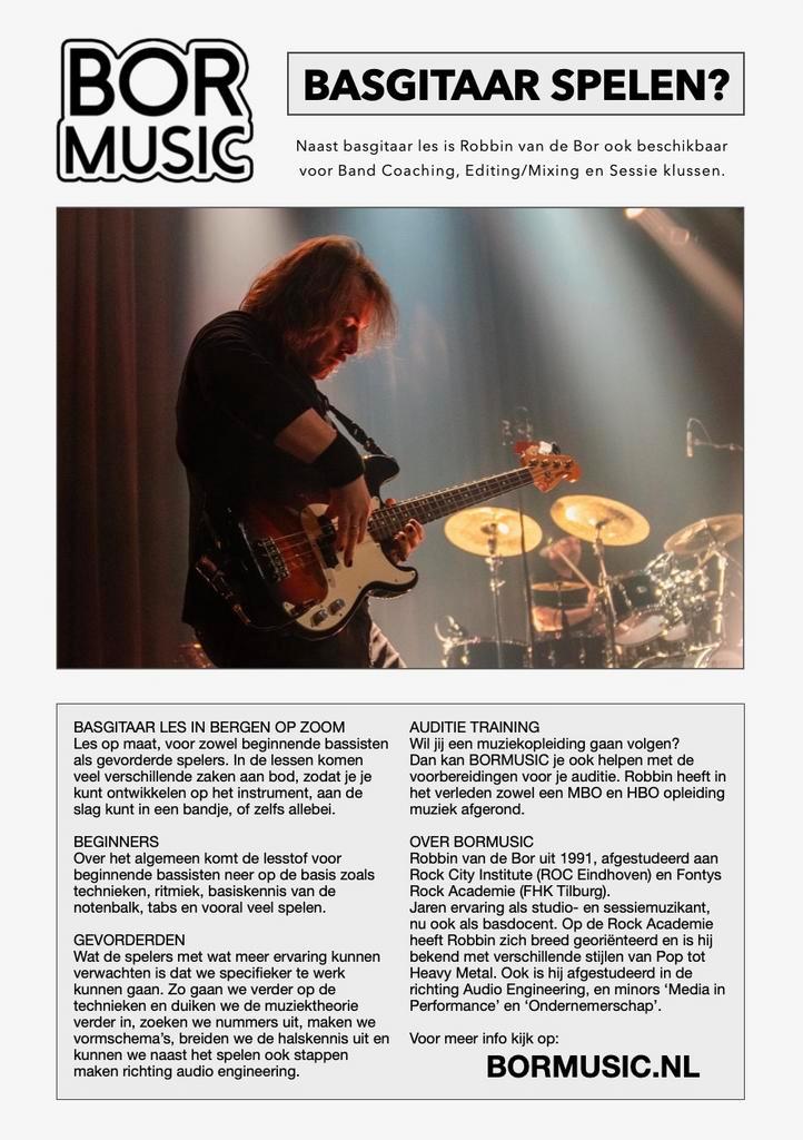 Basgitaarles in Bergen op Zoom