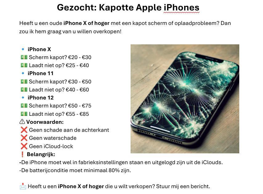GEZOCHT: Kapotte iPhones ️