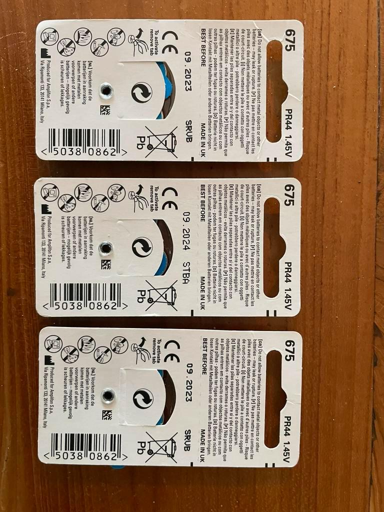Nieuw 3 verpakkingen batterijen gehoorapparaat PR44 1.45V