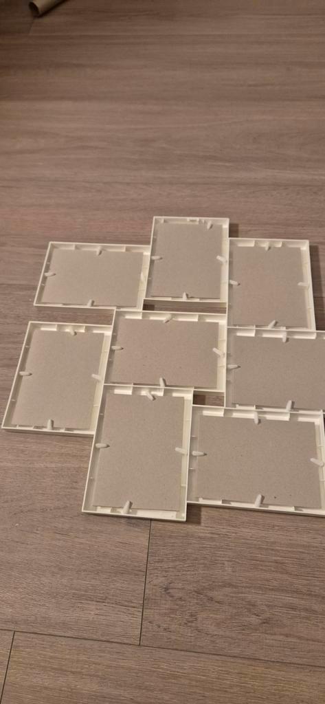 2x creme kleurig fotolijst voor 7 foto''s