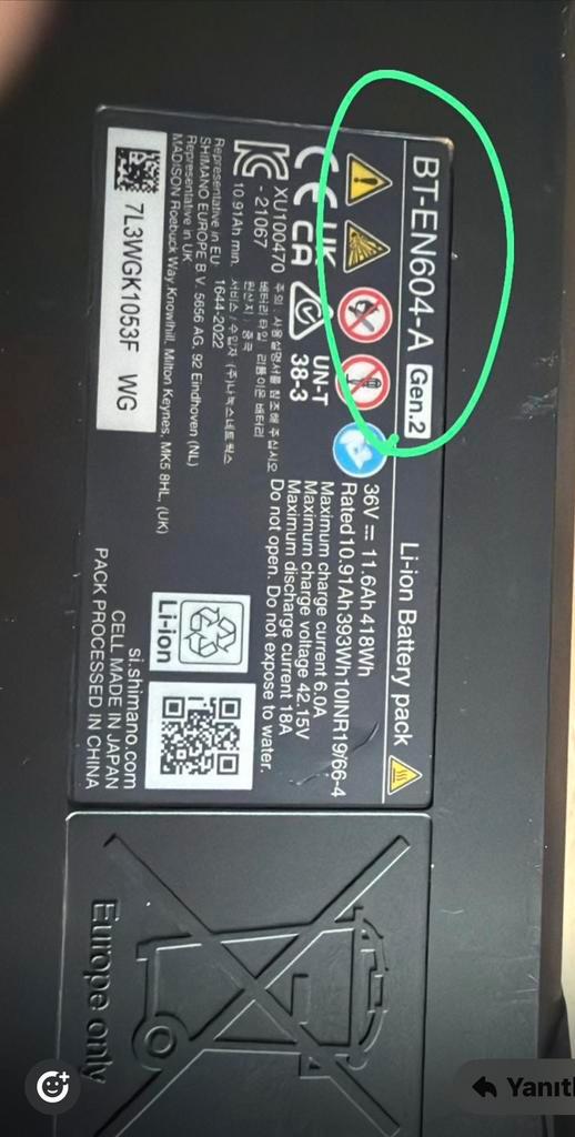 Shimano accu BT-EN604-605 Gen,2 zoek ik