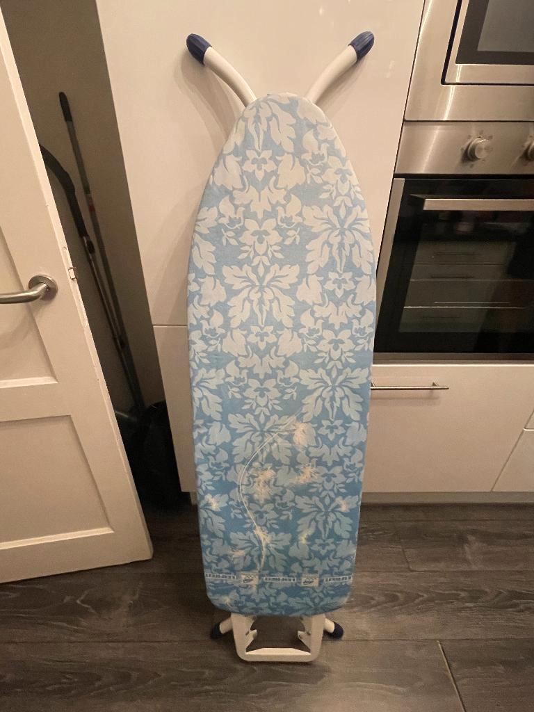 Brabantia ironing board with blue floral cover