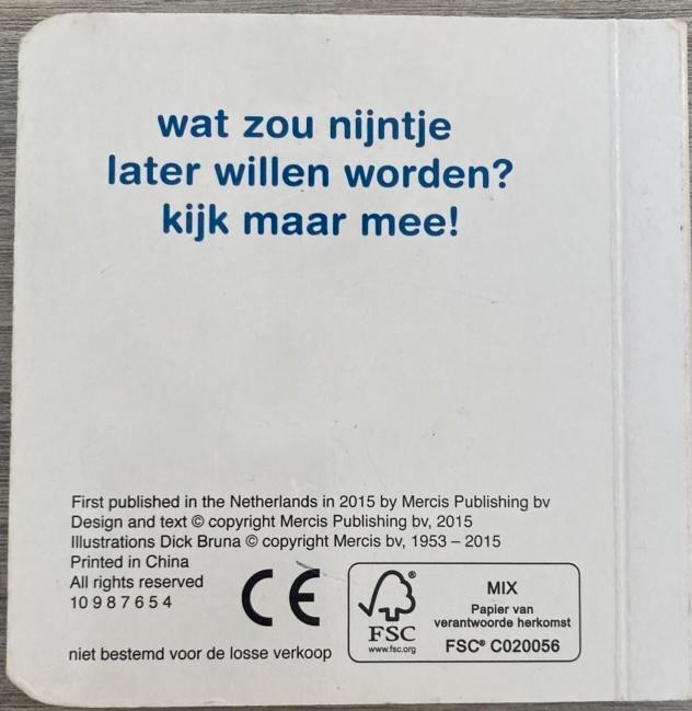 [Zie omschrijving!] Als ik groot ben - Dick Bruna