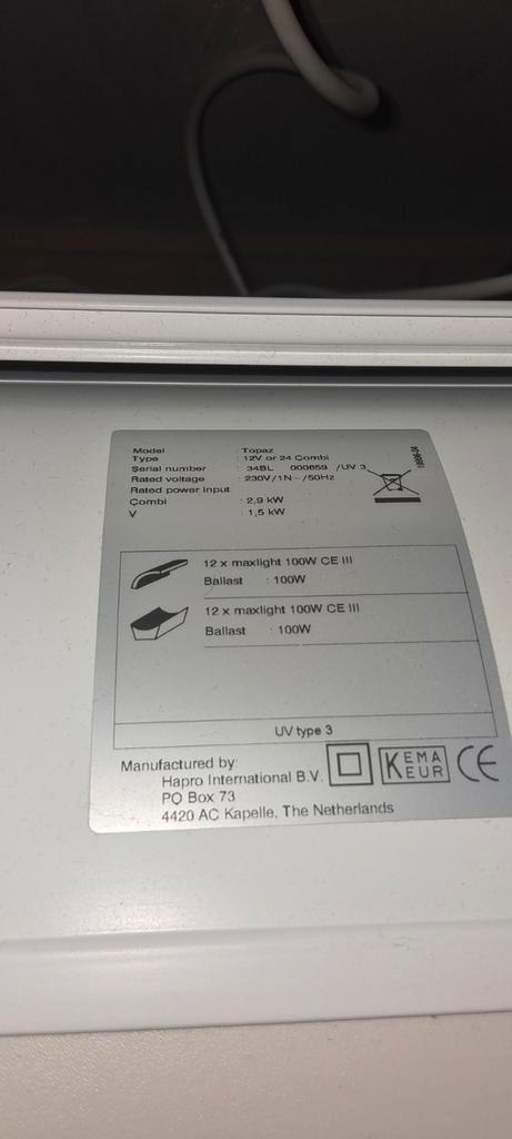 Prachtige Hapro Topaz 24C  - Zonnebank (Gratis)