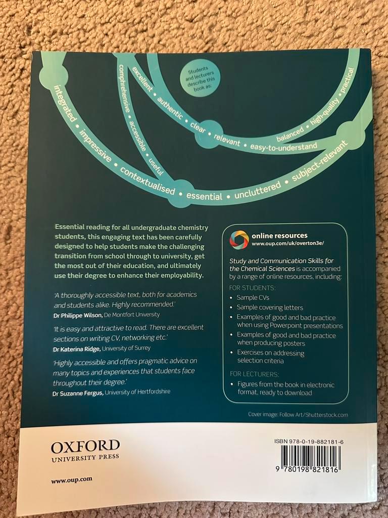 Study conmunication skills for the chemical sciences - boek