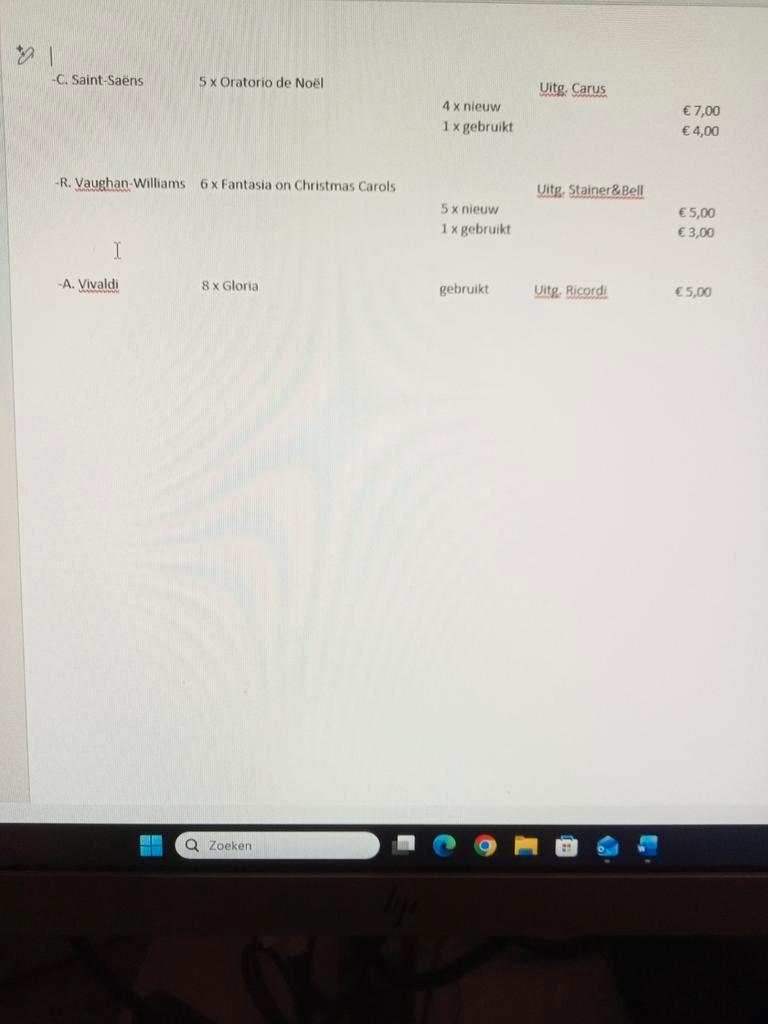 Diverse partituren voor meerstemmige koorzang