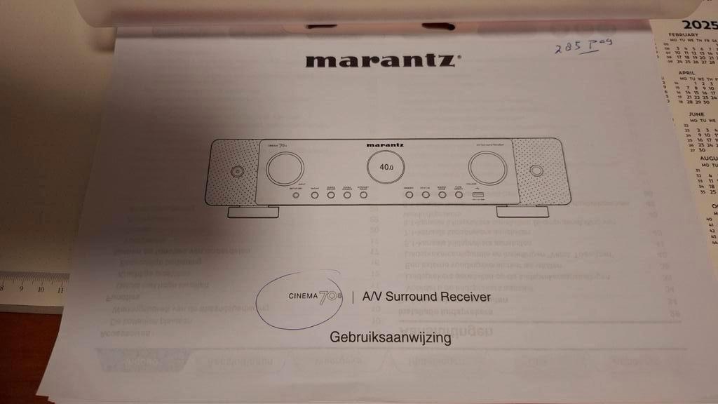 Marantz Cinema 70s A/V Reciever gebruiksaanwijzing. Papier.