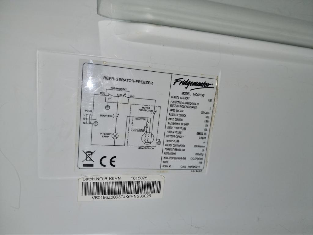 Fridgemaster MC55196 Koelkast met vriesvak - Gebruikt