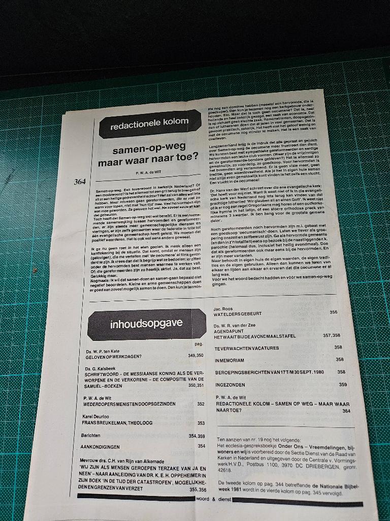 Krant Woord & Dienst uit 1980