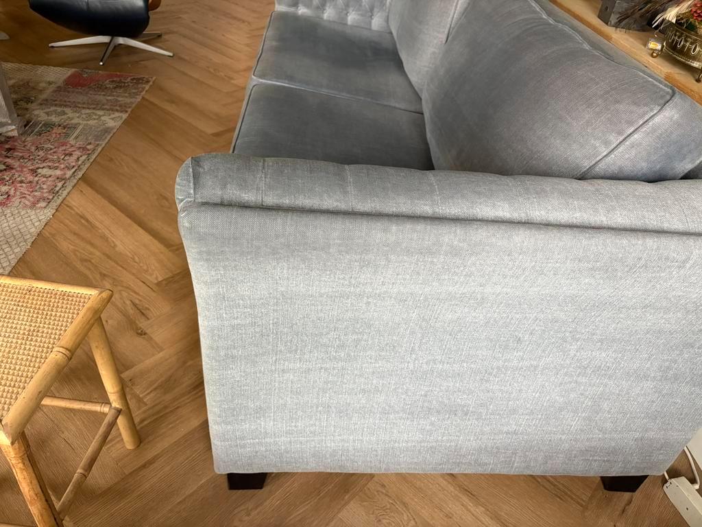 Gratis af te halen! Bank grijs-blauw 3 zits Moet snel weg!