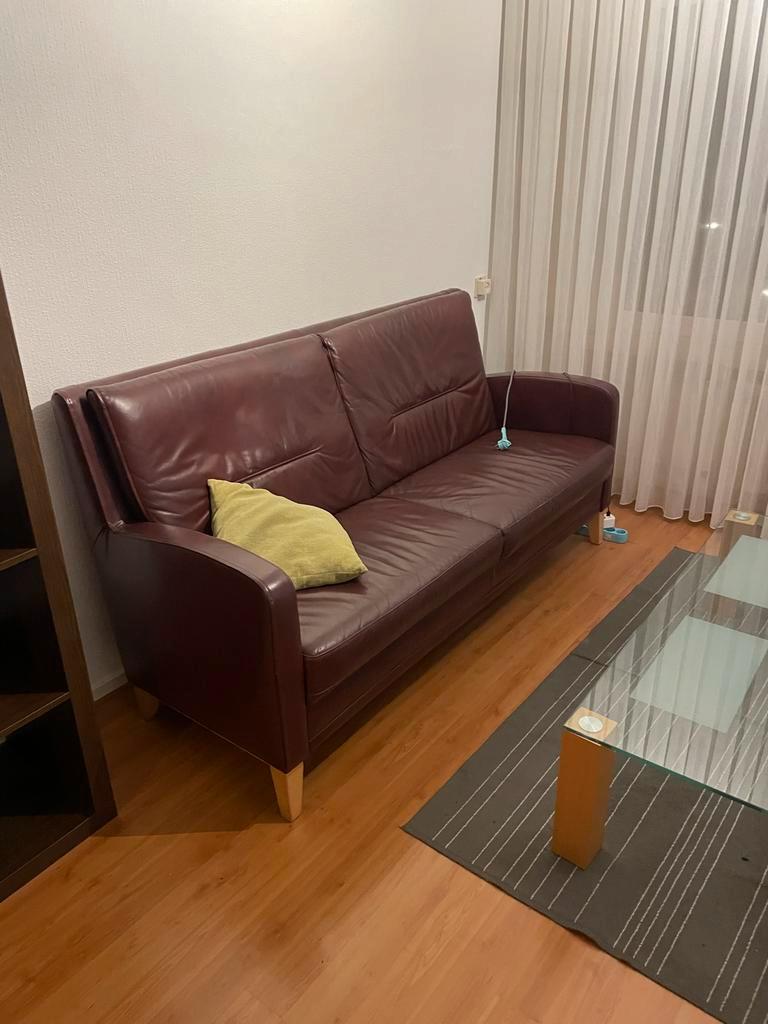 Lederen driepersoonsbank - Gebruikt