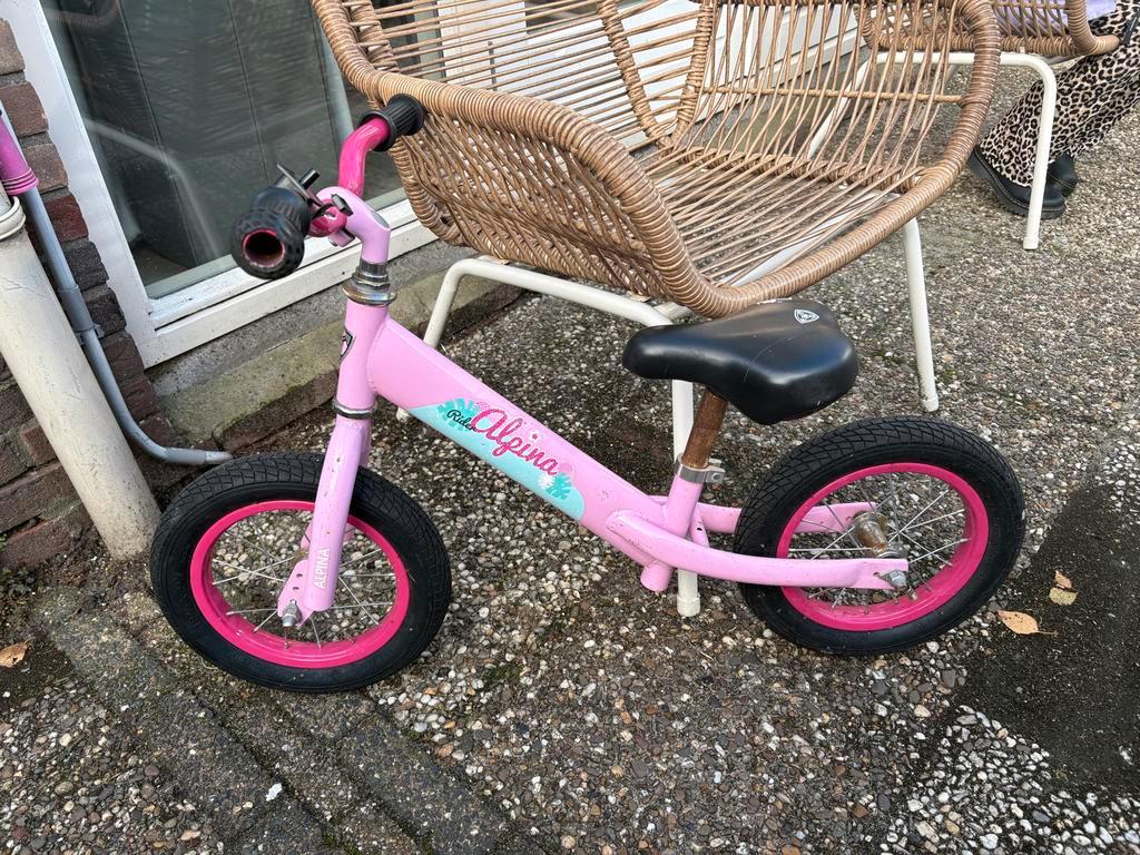 Roze Alpina Loopfiets - Perfect voor beginnende fietsers!