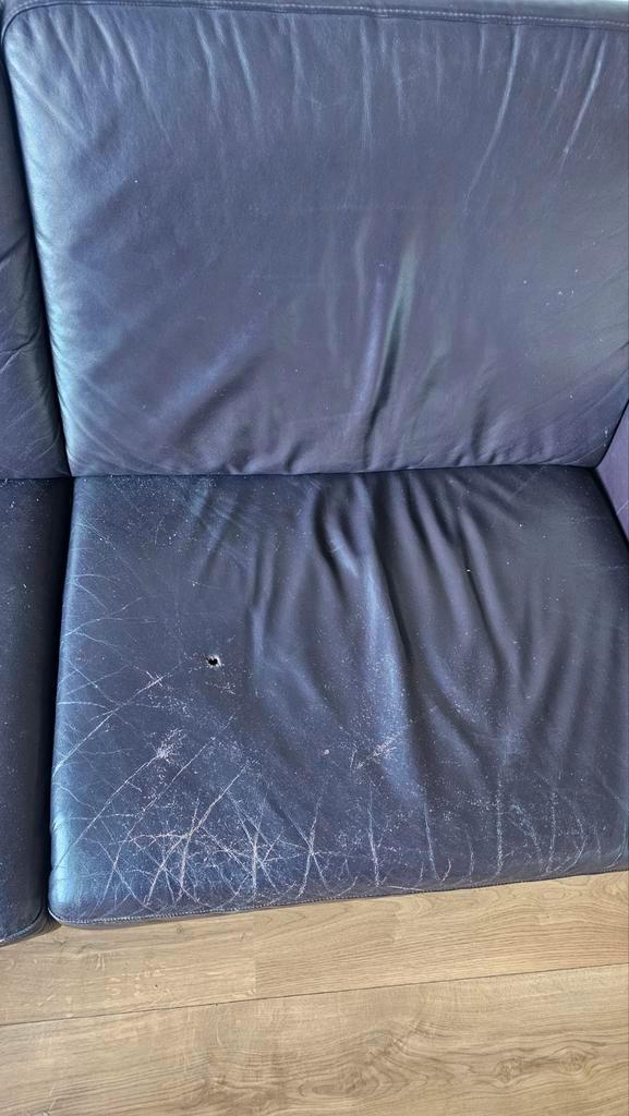 GRATIS Donkerbruine Leren Hoekbank (L-vorm)