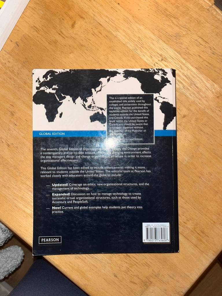 Organizational Theory, Design, and Change: Global Edition