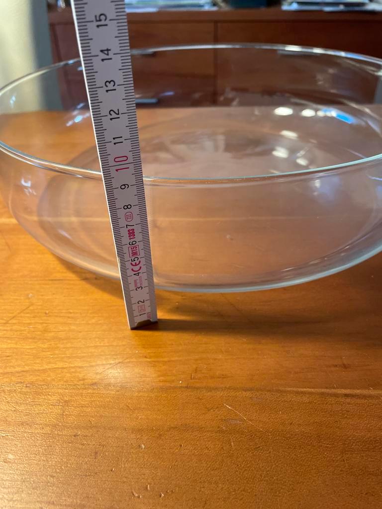 Glazen schaal - 32cm rond, 9,5cm hoog