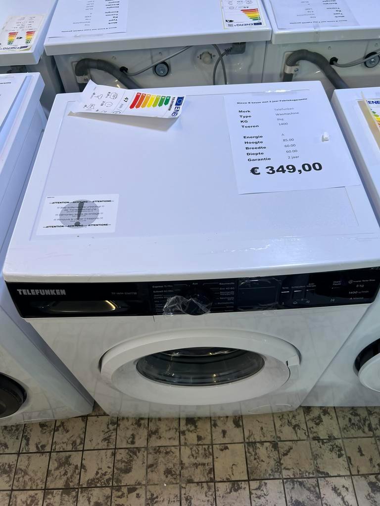 Telefunken wasmachine 8kg 1400 toeren nieuw