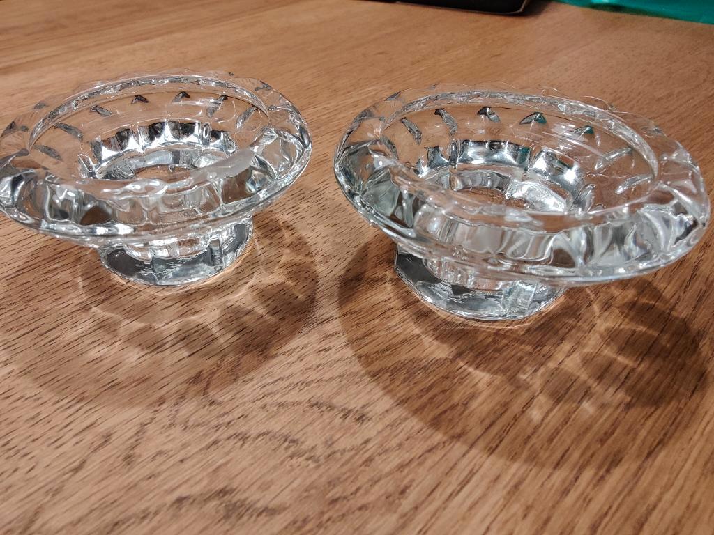 2x glazen kaarsenhouder en/of theelichtjeshouder