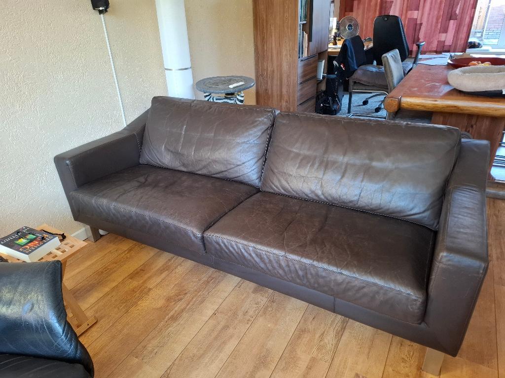 Ruime leren 3 zitsbank