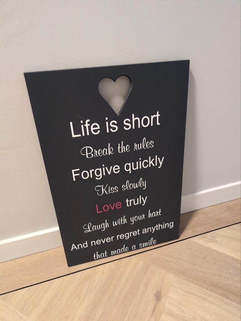 Decoratief tekstbord 40x60 gratis