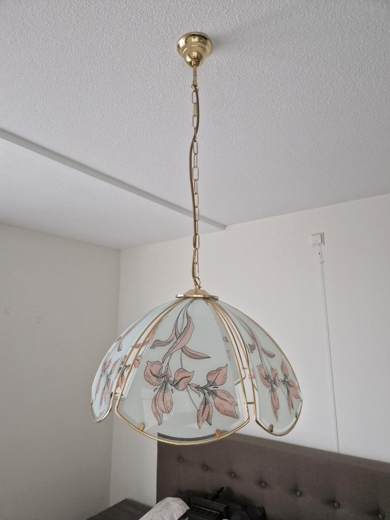 Vintage hanglamp met bloemmotief
