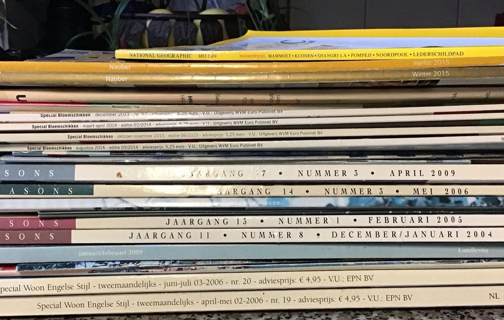 Diverse tijdschriften: Naober, Seasons, bloemschikken