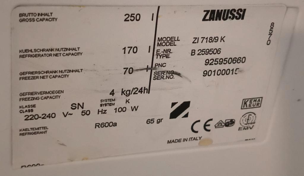 Oude inbouw koel-vriescombinatie - Veenendaal