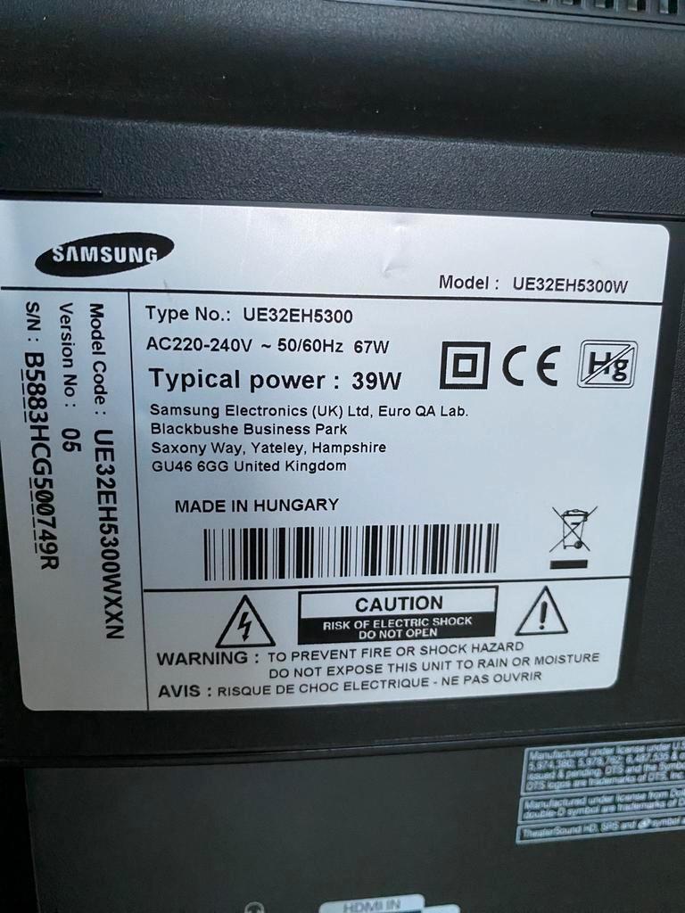 Samsung 32-inch LCD smart tv UE32EH5300W (Defect) onderdelen