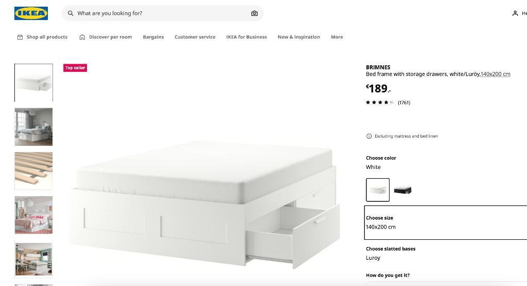 IKEA BRIMNES bed frame  – FREE – pickup only (Wyck)