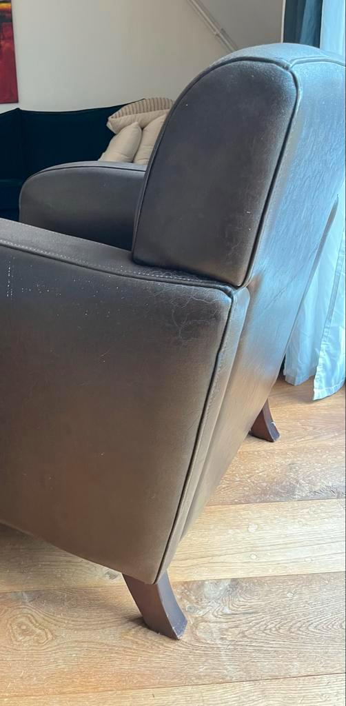 Gratis Bruine lederen fauteuil