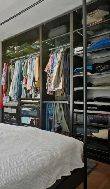 Kledingkast, zwart/donkerbruin