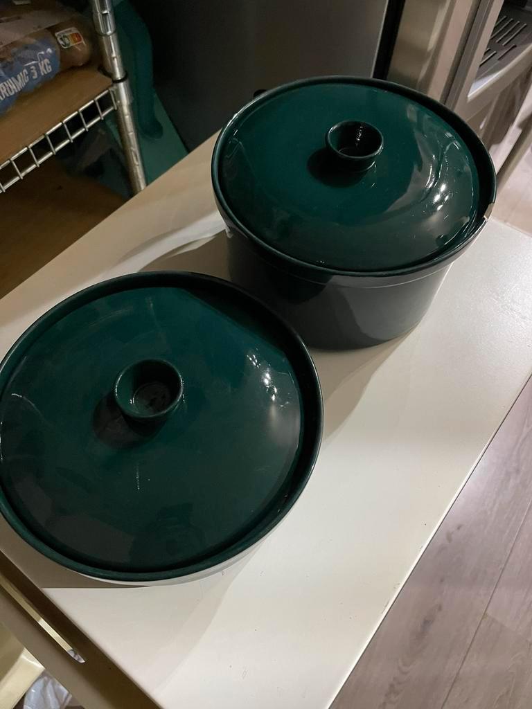 Keukenschalen groen met deksel