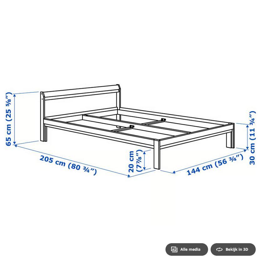 Ikea bed 140x200 met lattenbodem - Gedemonteerd