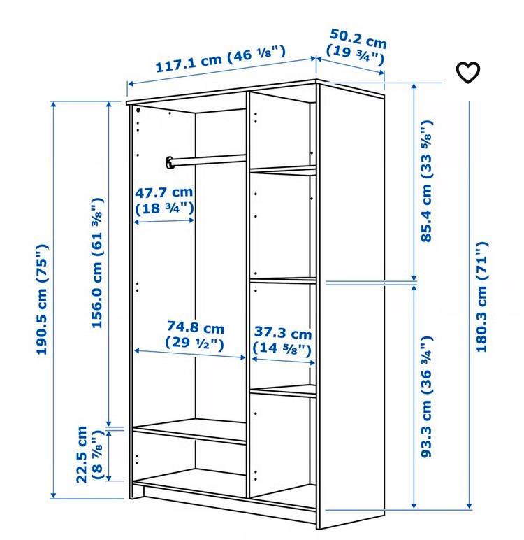 Kledingkast 3 deuren zwart