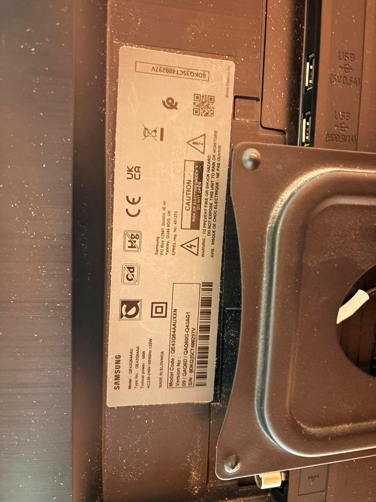 Scherm deels defect; Samsung 43Q64A QLED 4K Smart TV 43inch