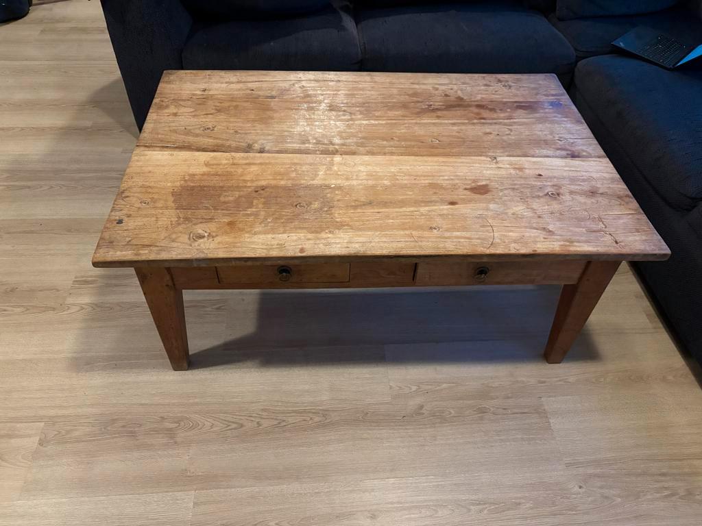 GRATIS houten salontafel met lades - ophalen voor 21 dec