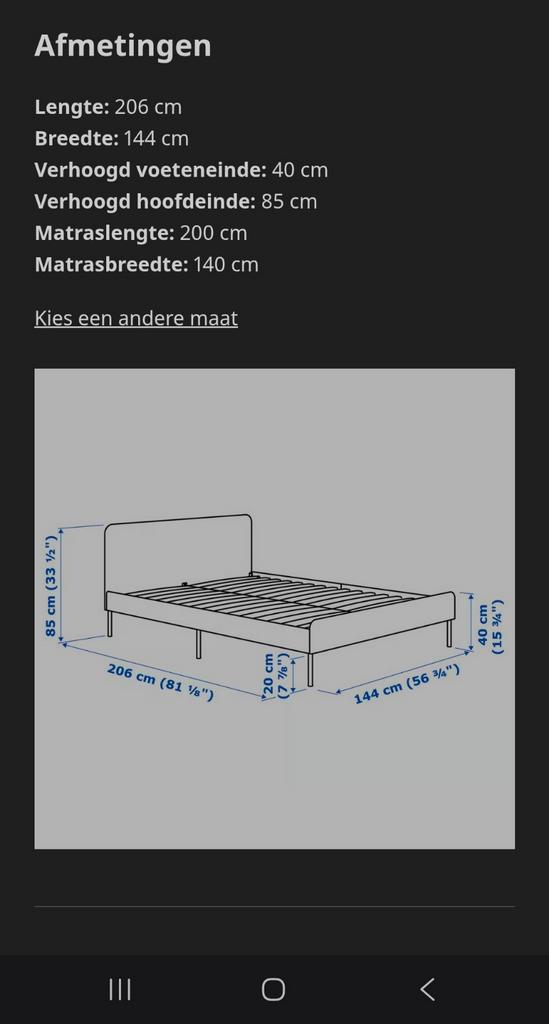 Ikea Slattum bed 140x200 - Gratis!