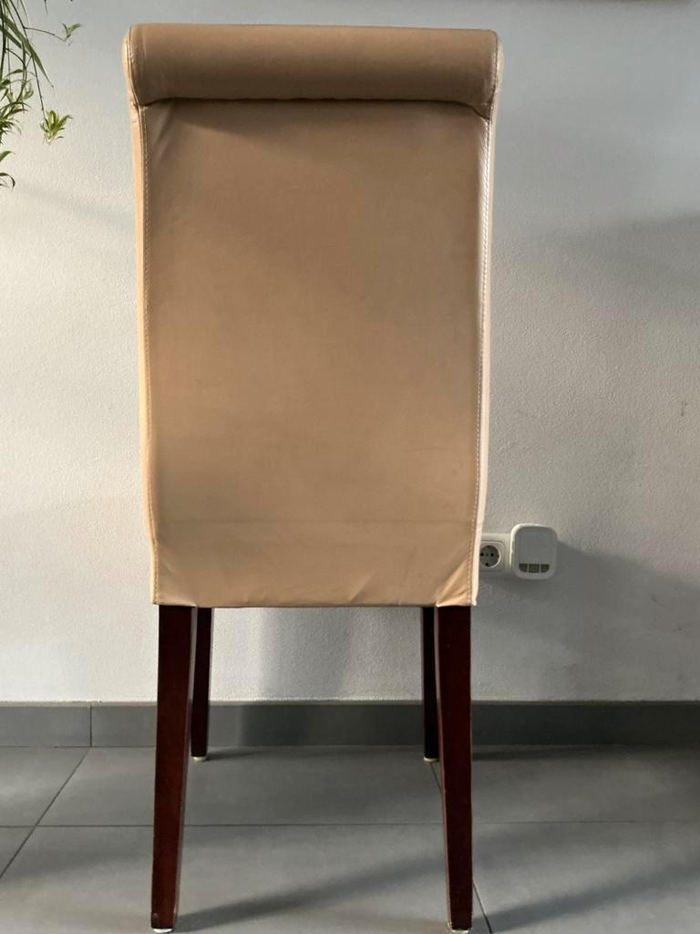 6 eetkamerstoelen met leren bekleding