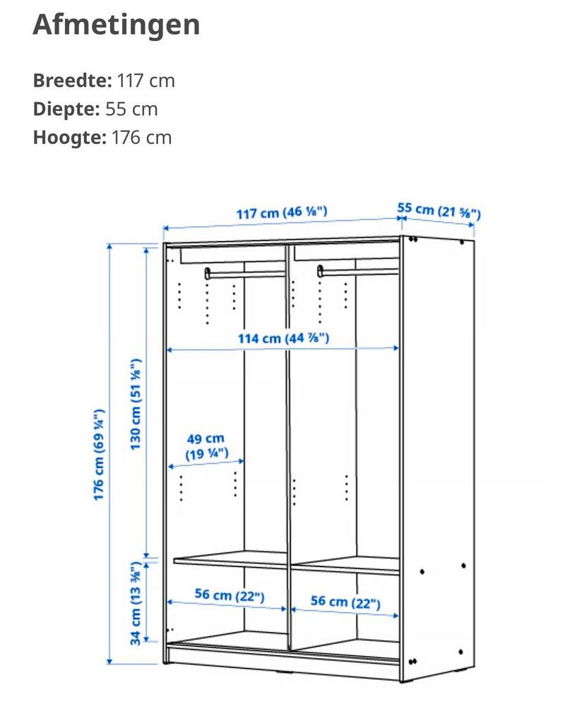 Ikea kledingkast met schuifdeuren