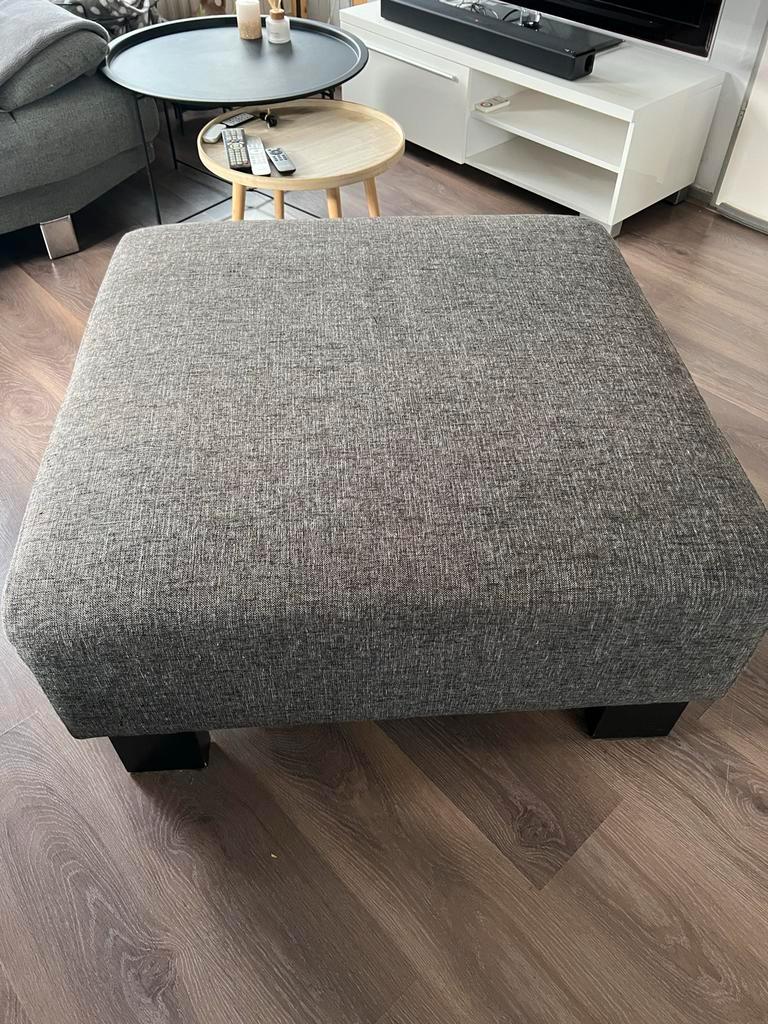 Grijze gemêleerde hocker 92x92cm - Gratis ophalen!