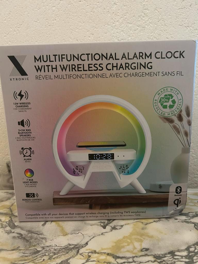 Multifunctionele Wekker met Bluetooth en Draadloos Opladen