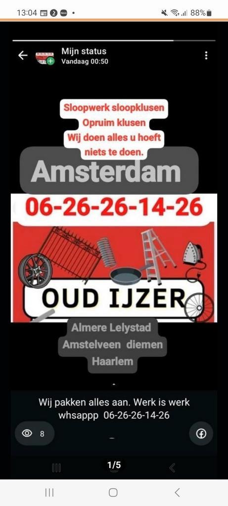 Pino oudijzer wij halen het gratis OP . 06 26 26 14 26