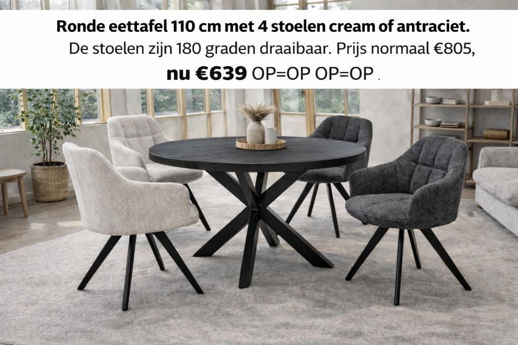 Showroomuitverkoop: Rond Mangohout – 25% Korting