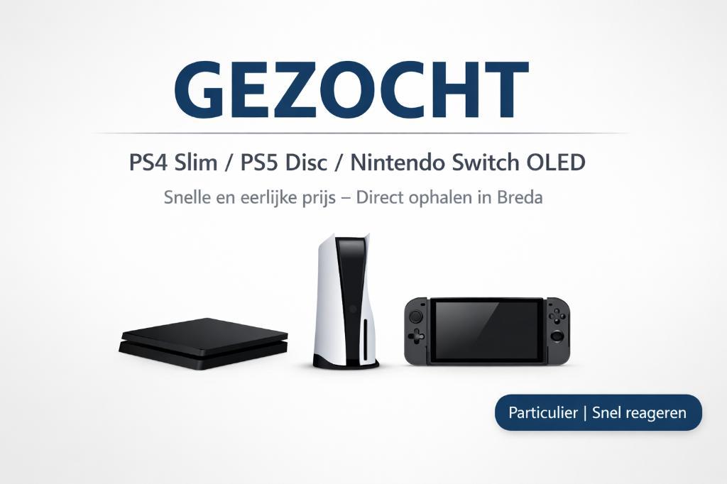 Gezocht: PS4 Slim – snel ophalen – nette prijs