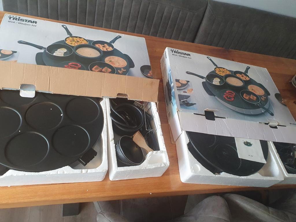 GRATIS 2 stuks Wok/gourmet set - gebruikt, compleet