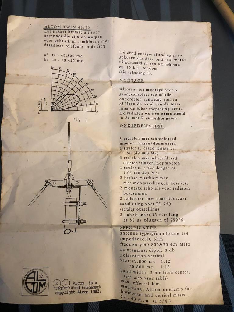 Alcom Twin 49/70 Antenne Set Draadloze Telefoons