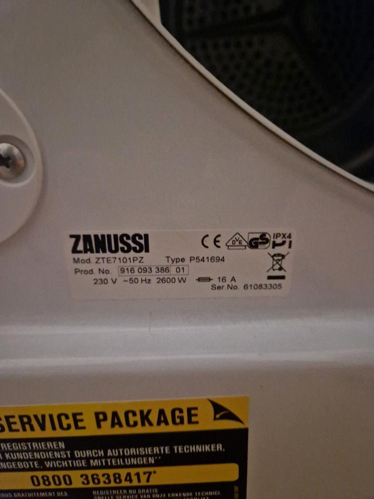 Gratis Zanussi droger  OPHALEN VRIJDAG 30 JANUARI