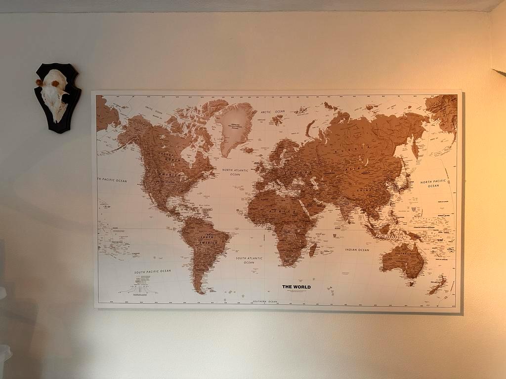 Decoratieve Wereldkaart - Mooie Wanddecoratie
