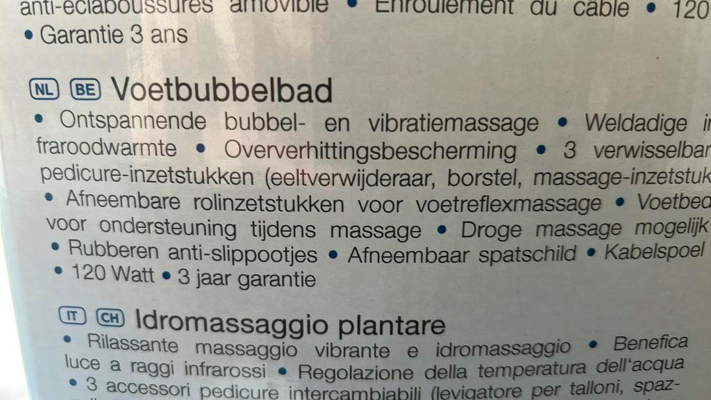 Voetbubbelbad ( pedicure) GRATIS