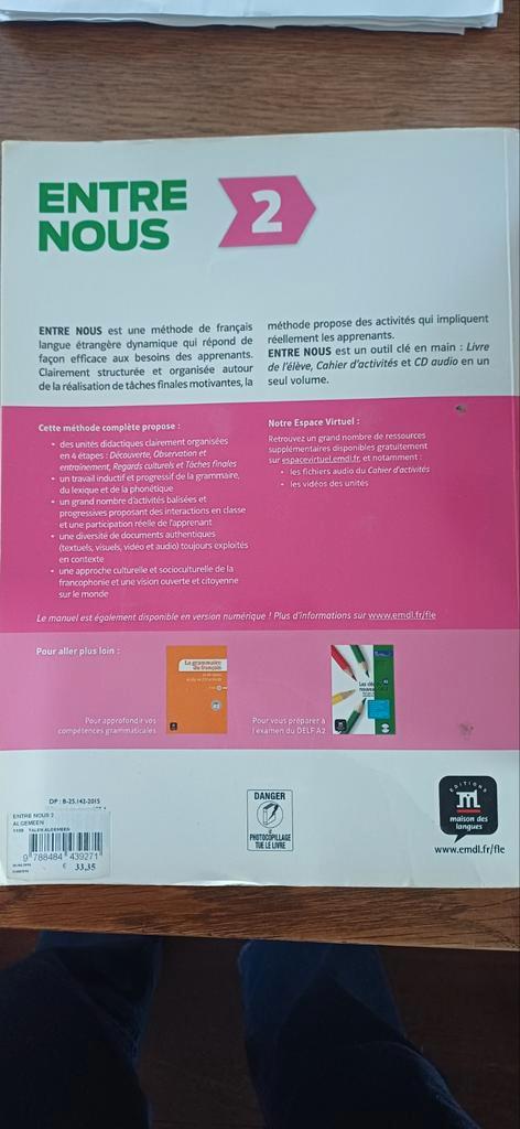 Cursusboek Frans Entre nous.