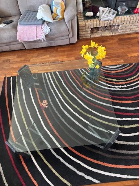 Glazen salontafel 110x110 cm